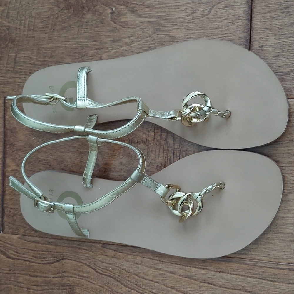 Guess Gold Chain Sandals
